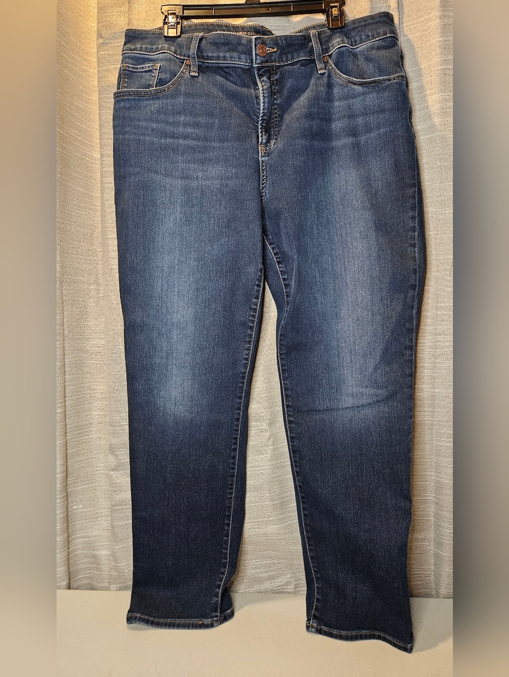 Chicos Jeans So Slimming Girlfriend Slim Leg Ankle Dark Wash Blue Size 16R 3R